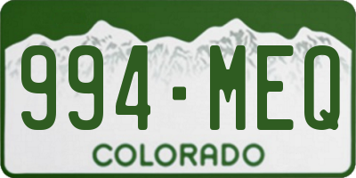 CO license plate 994MEQ