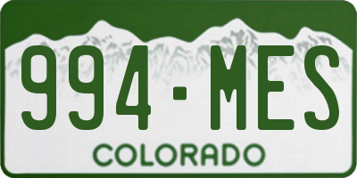 CO license plate 994MES