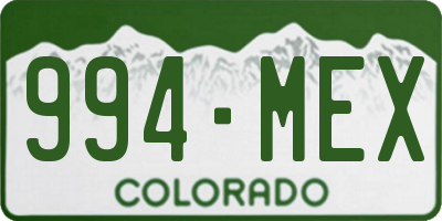 CO license plate 994MEX
