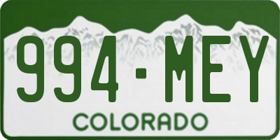 CO license plate 994MEY