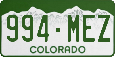 CO license plate 994MEZ