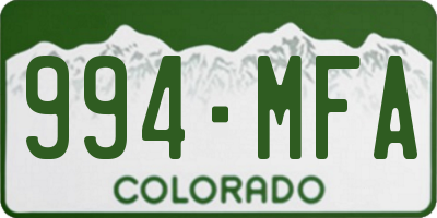 CO license plate 994MFA