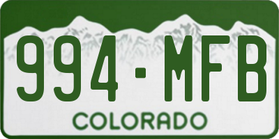 CO license plate 994MFB