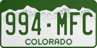 CO license plate 994MFC
