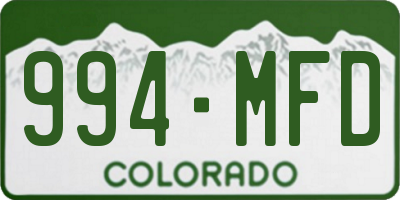 CO license plate 994MFD