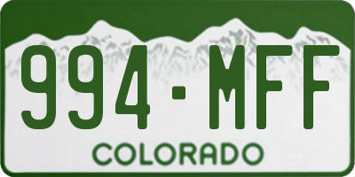CO license plate 994MFF