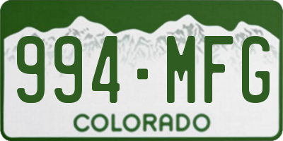 CO license plate 994MFG