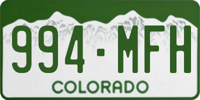 CO license plate 994MFH