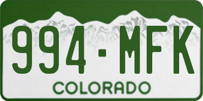 CO license plate 994MFK