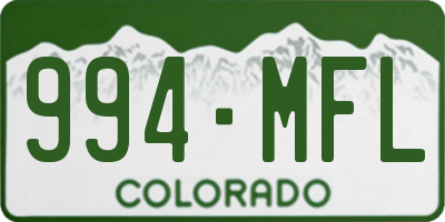 CO license plate 994MFL