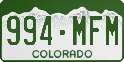 CO license plate 994MFM