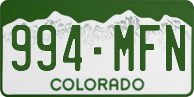 CO license plate 994MFN