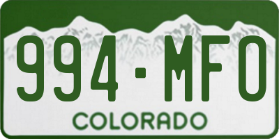 CO license plate 994MFO