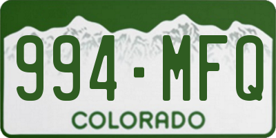 CO license plate 994MFQ