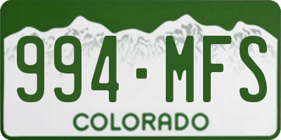 CO license plate 994MFS
