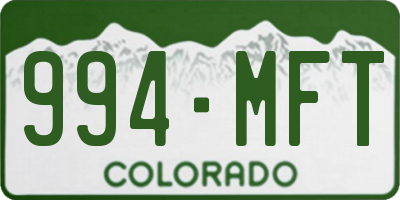 CO license plate 994MFT