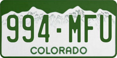 CO license plate 994MFU