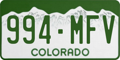 CO license plate 994MFV