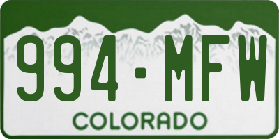 CO license plate 994MFW