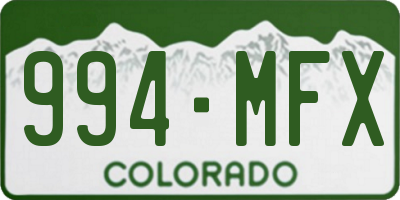 CO license plate 994MFX