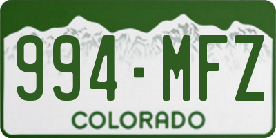 CO license plate 994MFZ