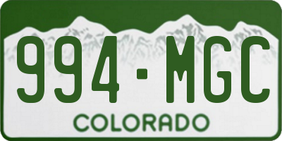 CO license plate 994MGC