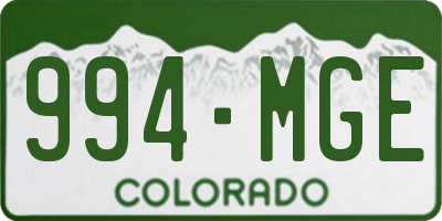 CO license plate 994MGE