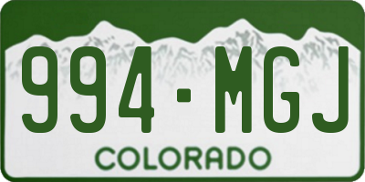 CO license plate 994MGJ