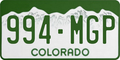 CO license plate 994MGP