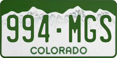 CO license plate 994MGS