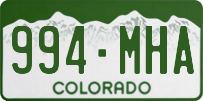CO license plate 994MHA