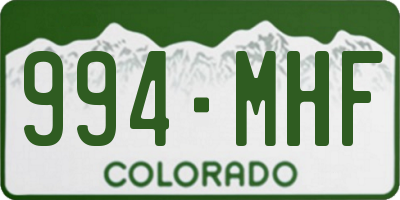 CO license plate 994MHF