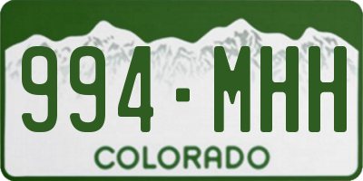 CO license plate 994MHH