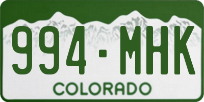 CO license plate 994MHK