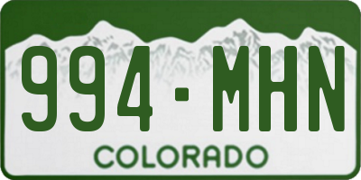 CO license plate 994MHN