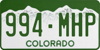 CO license plate 994MHP