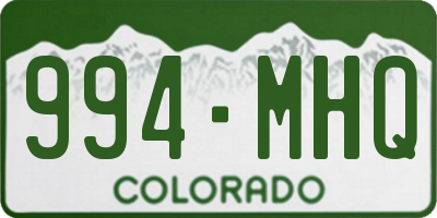 CO license plate 994MHQ