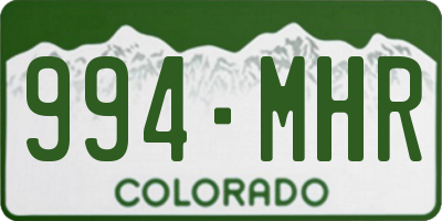 CO license plate 994MHR