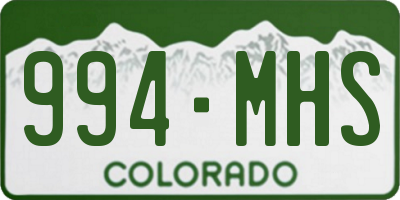 CO license plate 994MHS