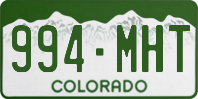 CO license plate 994MHT