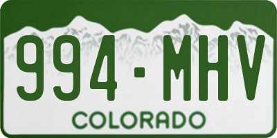 CO license plate 994MHV