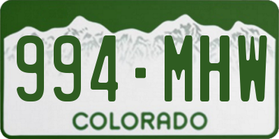 CO license plate 994MHW