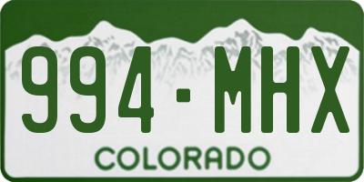 CO license plate 994MHX