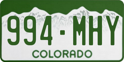 CO license plate 994MHY