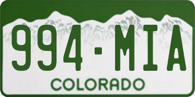 CO license plate 994MIA