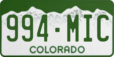 CO license plate 994MIC