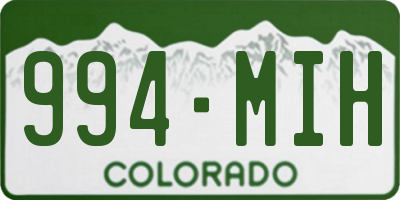 CO license plate 994MIH