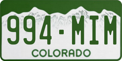 CO license plate 994MIM