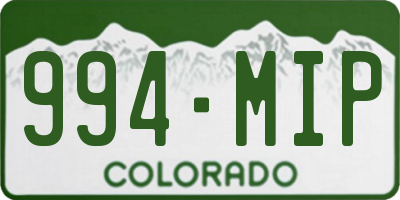 CO license plate 994MIP