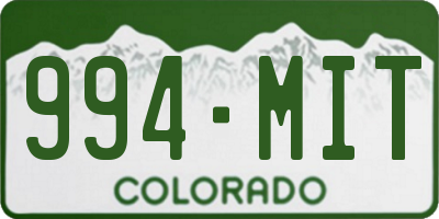 CO license plate 994MIT